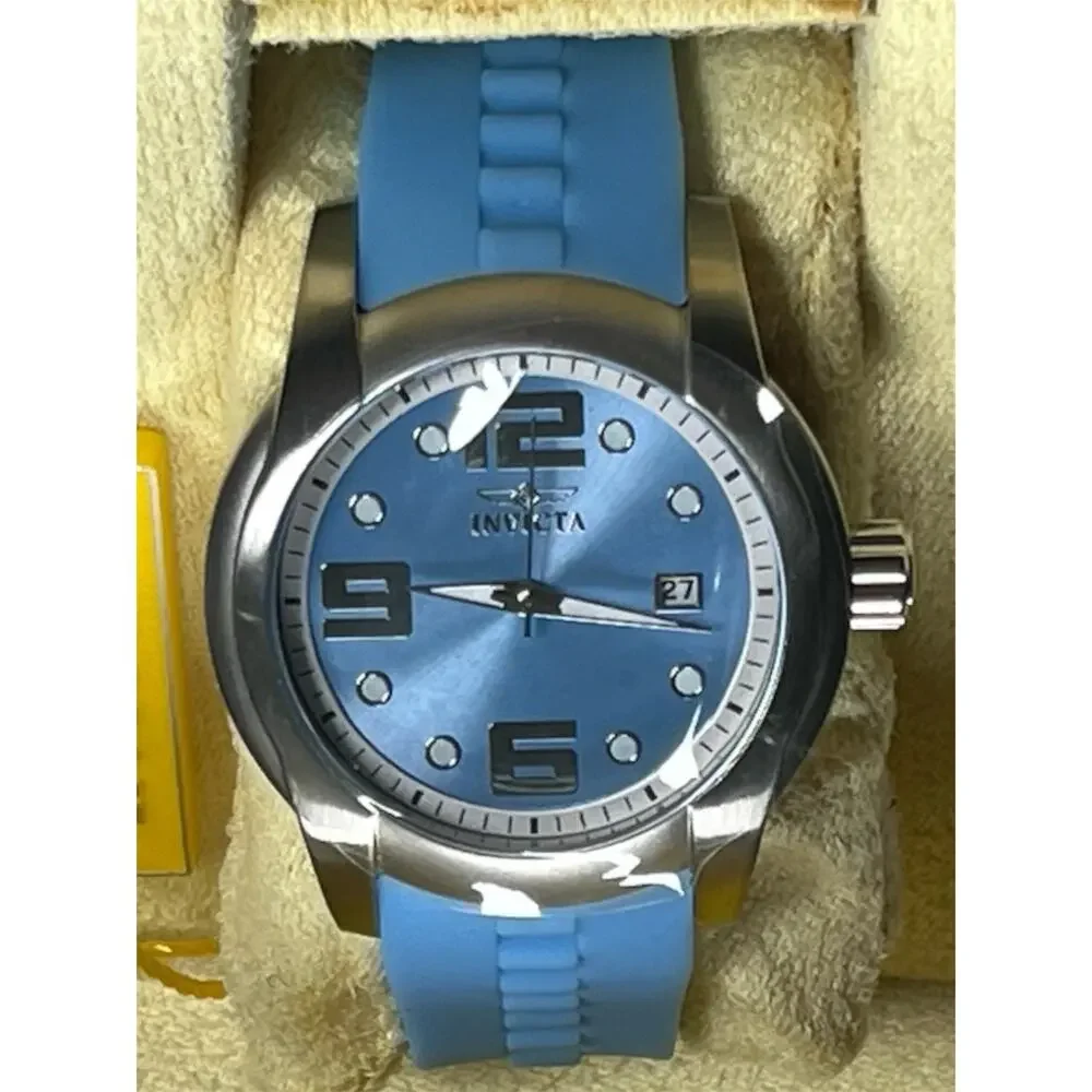 Invicta Angel 19361 Women’s Watch NWT Blue Silicone Quartz 100M Flame‑Fusion